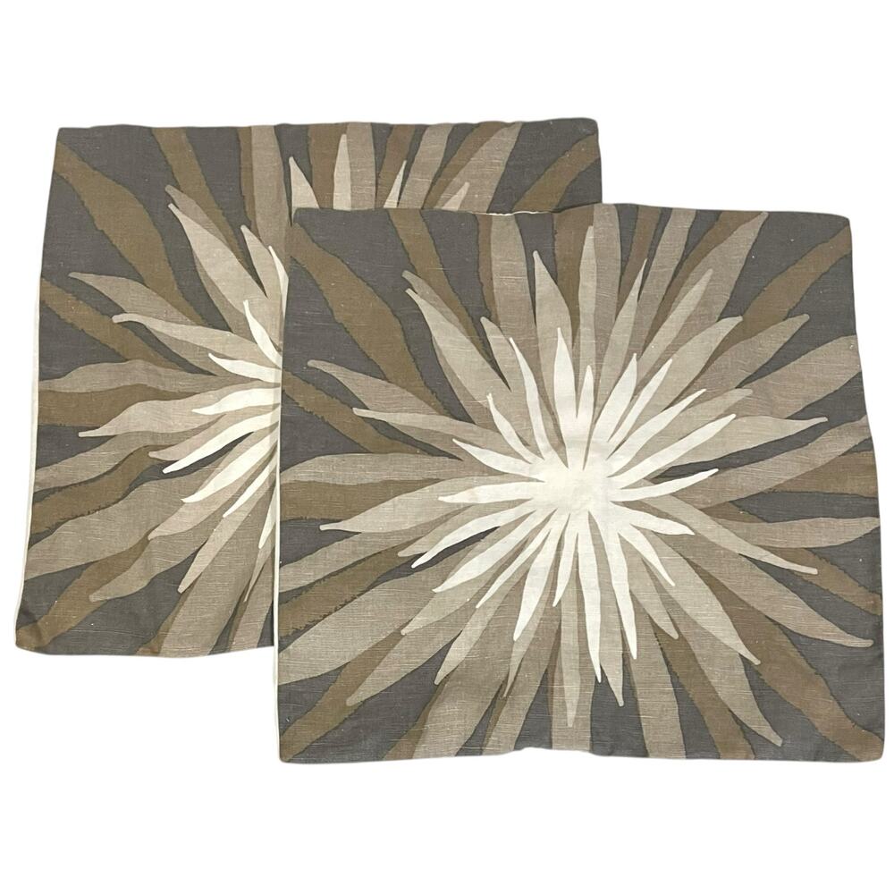 Allegra Hicks West Elm Hemp Pillow Covers Set of 2 17x17” Beige Neutrals Boho